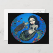"Sea Turtle Mermaid" Postkarte (Vorne/Hinten)