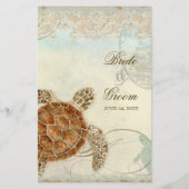 Sea Turtle Modern Coastal Ocean Beach Wirbel Style (Rückseite)