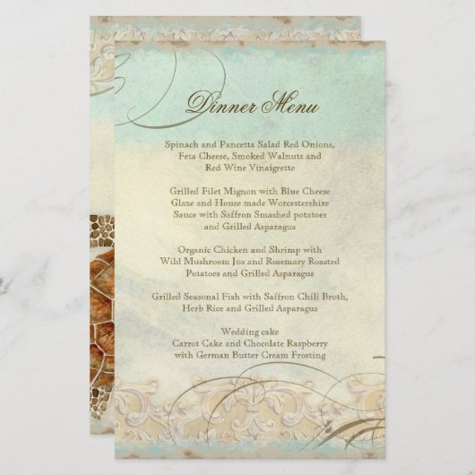 Sea Turtle Modern Coastal Ocean Beach Wirbel Style (Vorne/Hinten)