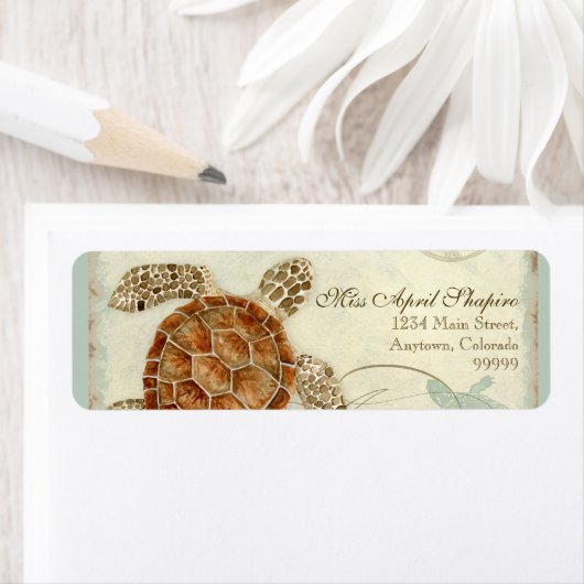 Sea Turtle Modern Coastal Ocean Beach Wirbel Style (Insitu)