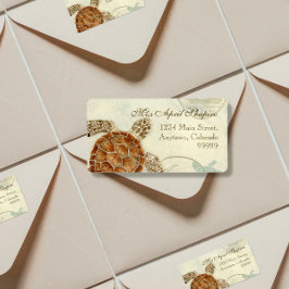 Sea Turtle Modern Coastal Ocean Beach Wirbel Style Adressaufkleber