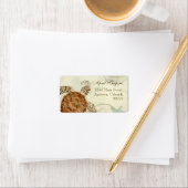 Sea Turtle Modern Coastal Ocean Beach Wirbel Style Adressaufkleber (Insitu)