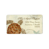 Sea Turtle Modern Coastal Ocean Beach Wirbel Style Adressaufkleber (Vorne)