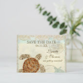 Sea Turtle Modern Coastal Ocean Beach Wirbel Style Ankündigungspostkarte (Stehend Vorderseite)