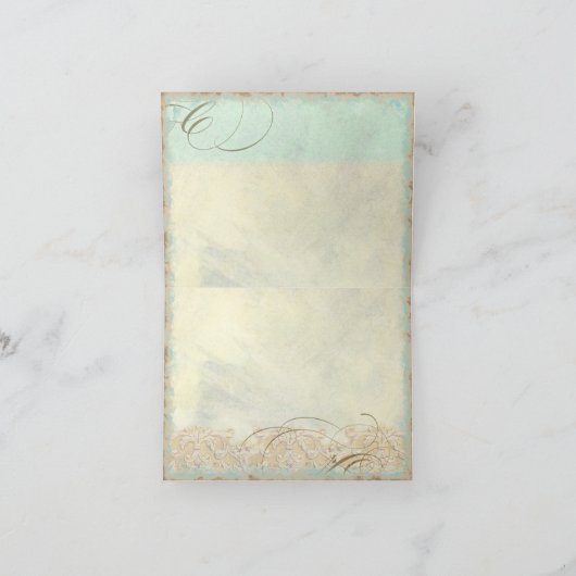 Sea Turtle Modern Coastal Ocean Beach Wirbel Style Dankeskarte (Innenseite)