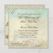 Sea Turtle Modern Coastal Ocean Beach Wirbel Style Einladung (Vorne/Hinten)