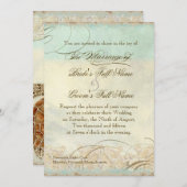 Sea Turtle Modern Coastal Ocean Beach Wirbel Style Einladung (Vorne/Hinten)