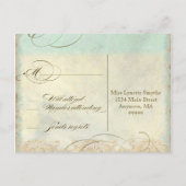 Sea Turtle Modern Coastal Ocean Beach Wirbel Style Einladungspostkarte (Rückseite)