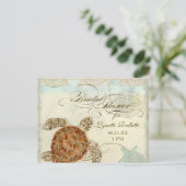 Sea Turtle Modern Coastal Ocean Beach Wirbel Style Einladungspostkarte (Stehend Vorderseite)