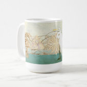 Sea Turtle Modern Coastal Ocean Beach Wirbel Style Kaffeetasse (Vorderseite Links)