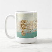 Sea Turtle Modern Coastal Ocean Beach Wirbel Style Kaffeetasse (Links)