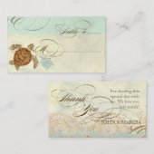 Sea Turtle Modern Coastal Ocean Beach Wirbel Style Platzkarte (Vorne/Hinten)