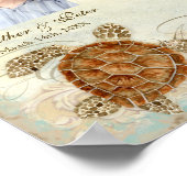 Sea Turtle Modern Coastal Ocean Beach Wirbel Style Poster (Ecke)