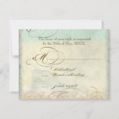 Sea Turtle Modern Coastal Ocean Beach Wirbel Style RSVP Karte (Vorderseite)