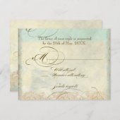 Sea Turtle Modern Coastal Ocean Beach Wirbel Style RSVP Karte (Vorne/Hinten)