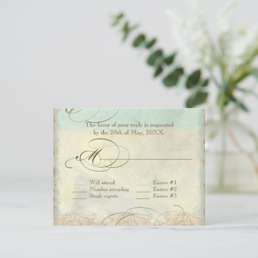 Sea Turtle Modern Coastal Ocean Beach Wirbel Style RSVP Karte (Stehend Vorderseite)