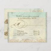 Sea Turtle Modern Coastal Ocean Beach Wirbel Style RSVP Karte (Vorne/Hinten)