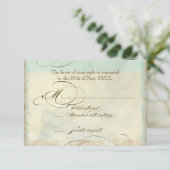 Sea Turtle Modern Coastal Ocean Beach Wirbel Style RSVP Karte (Stehend Vorderseite)