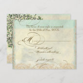 Sea Turtle Modern Coastal Ocean Beach Wirbel Style RSVP Karte (Vorne/Hinten)