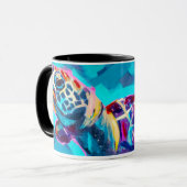 Sea Turtle Monogram Coffee Tasse (Vorderseite Links)