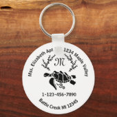 Sea Turtle Monogram Zuhause Contact Information Ke Schlüsselanhänger (Vorderseite)