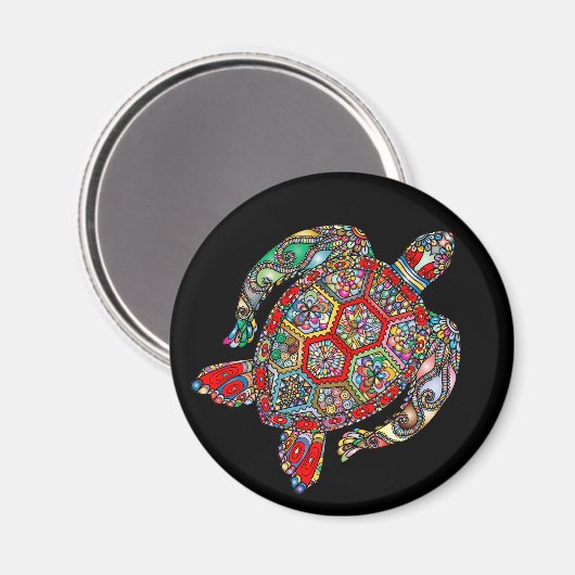 Sea Turtle Mosaik Magnet (Vorderseite/Rückseite)