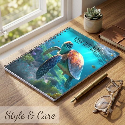 Sea Turtle Nature Notebook - Personalisierter Tite Notizblock