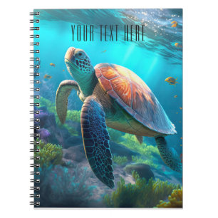 Sea Turtle Nature Notebook - Personalisierter Tite Notizblock
