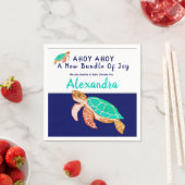 Sea Turtle Navy Blue Nautical Boy Baby Dusche Serviette (Beispiel)