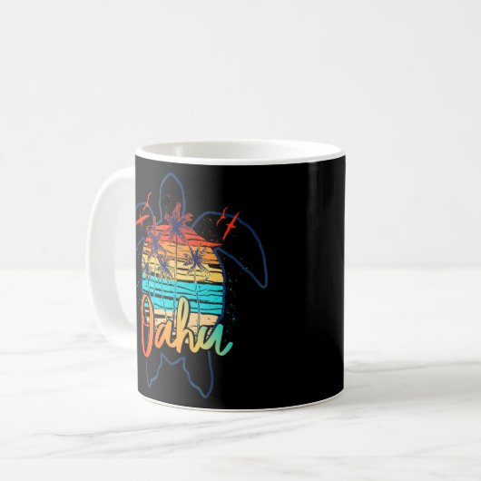 Sea Turtle Oahu Hawaii Island Beach Sommer Kaffeetasse (Vorderseite Links)