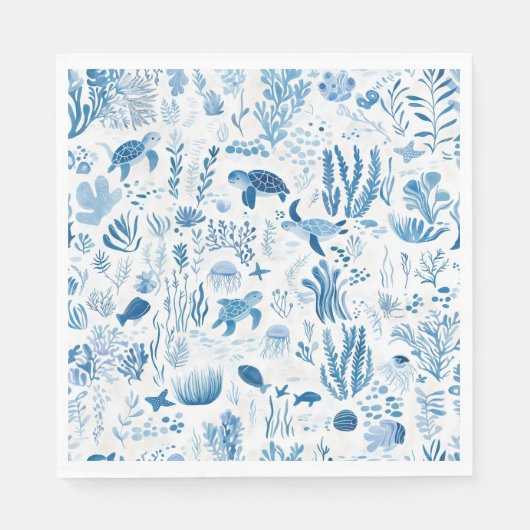 Sea Turtle Ocean Adventure Paper Neapel Serviette (Vorderseite)