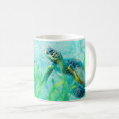 Sea Turtle Ocean Beach Art Elegante tropische Küch Kaffeetasse (VorderseiteRechts)