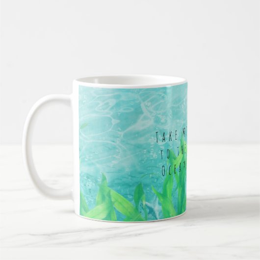 Sea Turtle Ocean Beach Art Elegante tropische Küch Kaffeetasse (Links)