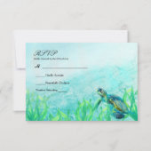 Sea Turtle Ocean Beach Art Hochzeitsfeiern UAWG RSVP Karte (Vorderseite)
