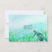 Sea Turtle Ocean Beach Art Hochzeitsfeiern UAWG RSVP Karte (Rückseite)