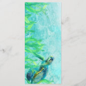 Sea Turtle Ocean Beach Art Hochzeitsmenü Menükarte (Rückseite)