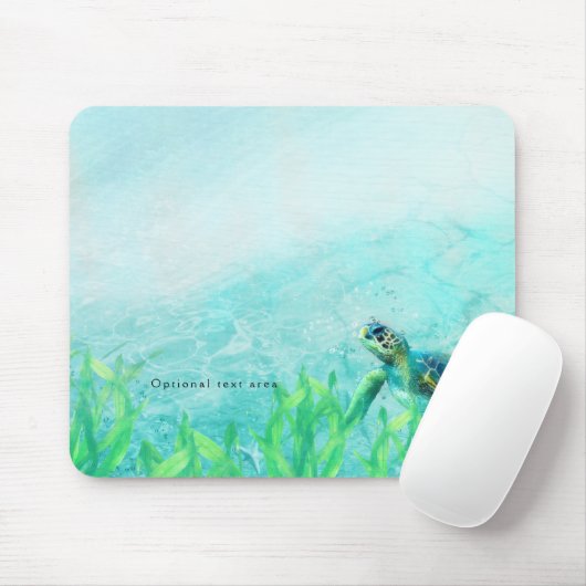 Sea Turtle Ocean Beach Art Tropical Custom Mousepad (Mit Mouse)