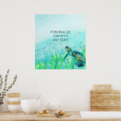 Sea Turtle Ocean Beach Art Tropisches Party Banner Poster (Küche)