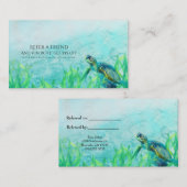 Sea Turtle Ocean Beach Elegante Empfehlungskarte (Vorne/Hinten)