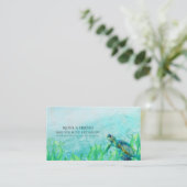 Sea Turtle Ocean Beach Elegante Empfehlungskarte (Stehend Vorderseite)