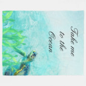Sea Turtle Ocean Beach Lounge Fleecedecke (Vorderseite (Horizontal))
