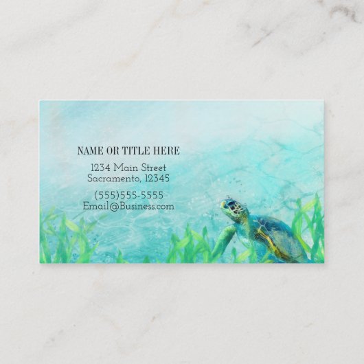 Sea Turtle Ocean Beach Lounge Visitenkarte (Rückseite)