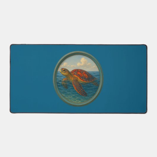 Sea Turtle Ocean Blue Desk Mat Schreibtischunterlage (Vorderseite)