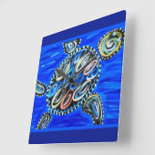 Sea Turtle Ocean Marine Life Summer Beach House Quadratische Wanduhr (Winkel)