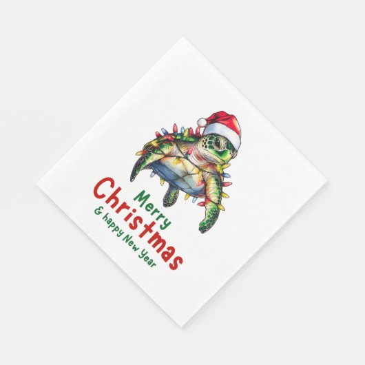 Sea Turtle Ocean Weihnachtshut Xmas Serviette (Ecke)