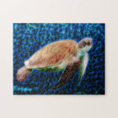 Sea Turtle on Blue Background Honu Puzzle (Horizontal)