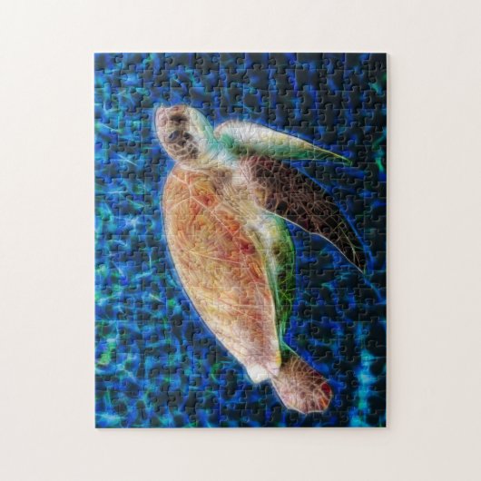 Sea Turtle on Blue Background Honu Puzzle (Vertikal)