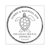 Sea Turtle Personalised Return Address Gummistempel (Prägung)