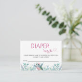 Sea Turtle Pink Diaper Raffle Baby Dusche Begleitkarte (Stehend Vorderseite)