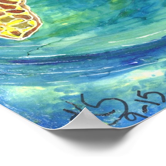 Sea Turtle Poster 24" x 24" (Sie anpassen) (Ecke)